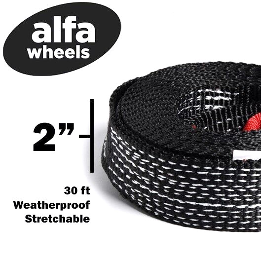 2 Pack Tow Strap 30 ft winch sling 2" 9000lbs off road snow ATV UTV 4x4 2x30