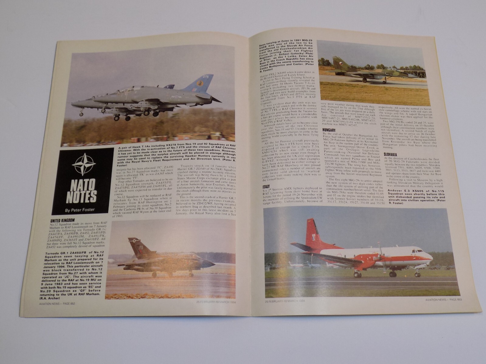 Aviation News Magazine Feb Mar 1994 Mitsubishi F1-T2 Plans Sabres in Korea RAF