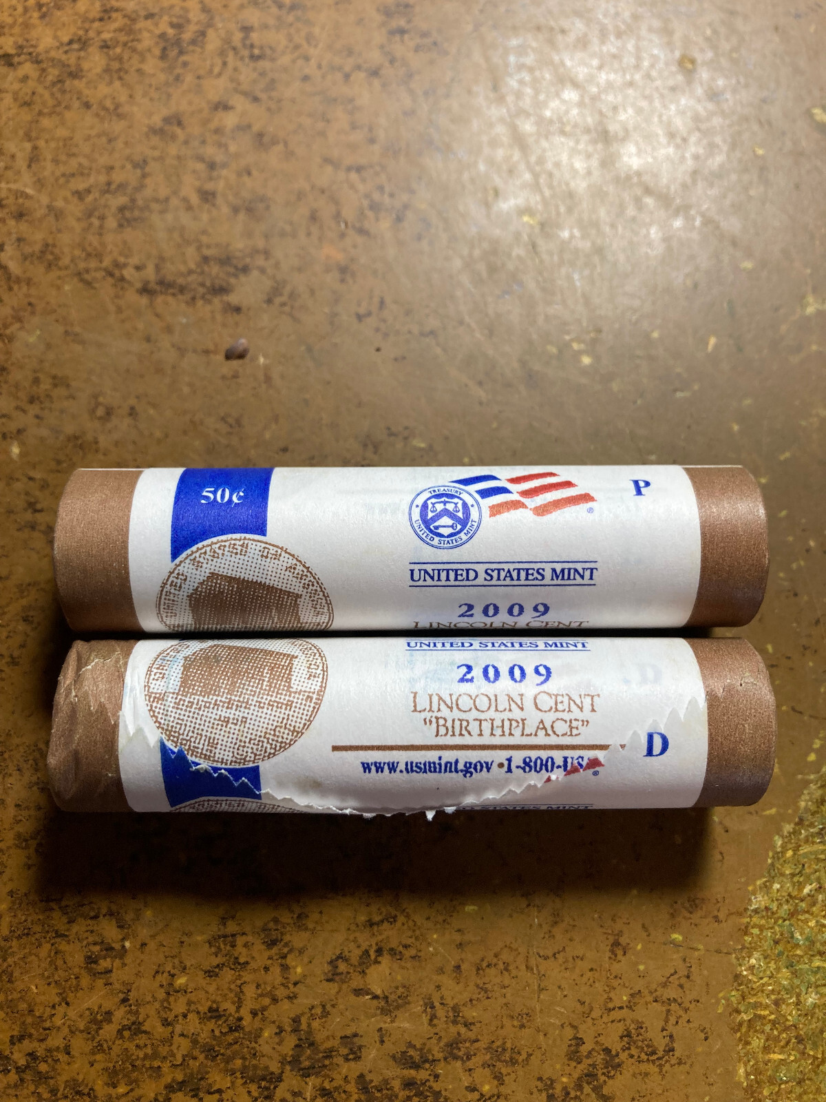 2009 P & D Lincoln Cents LP1 Birth place 2 Uncirculated Mint Rolls