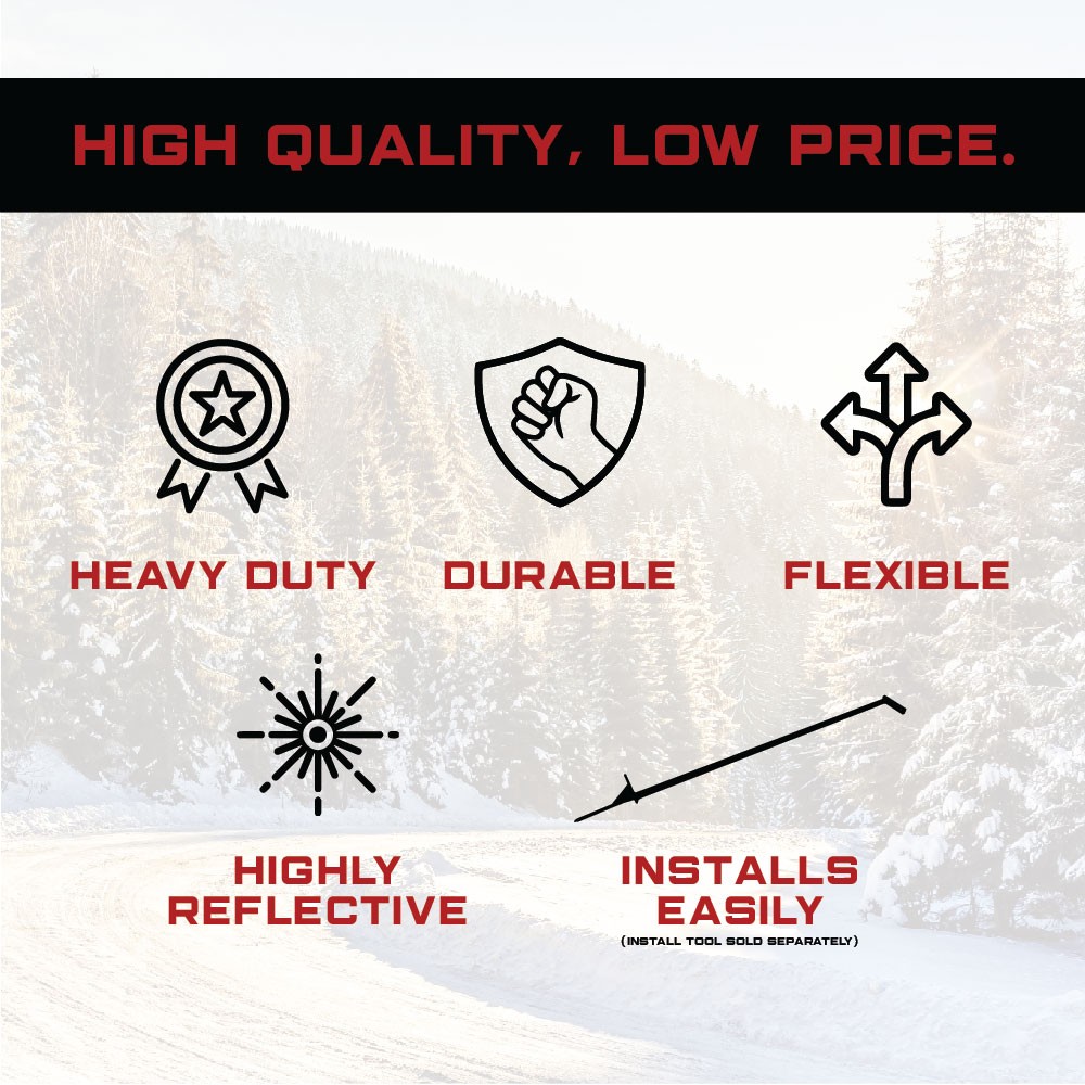 (Pack of 15) 5/16" Orange Snow Poles with Reflector, Heavy Duty Fiberglass Rod