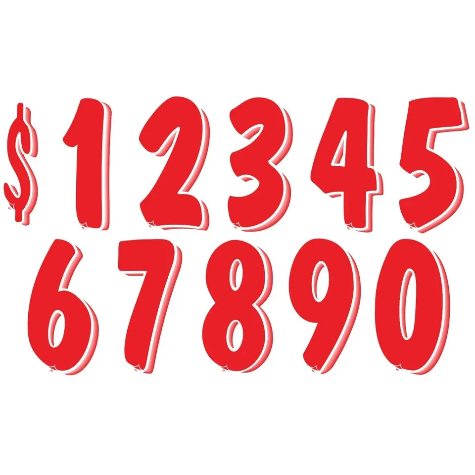 7 1/2 Inch Numbers Windshield Advertising Pricing Stickers Car Dealer You Pick