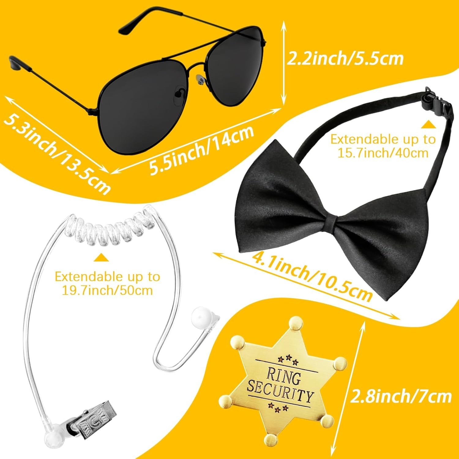 4 Pack Ring Wedding Bearer Set,Ring Security Wedding with Sun Glasses Security B