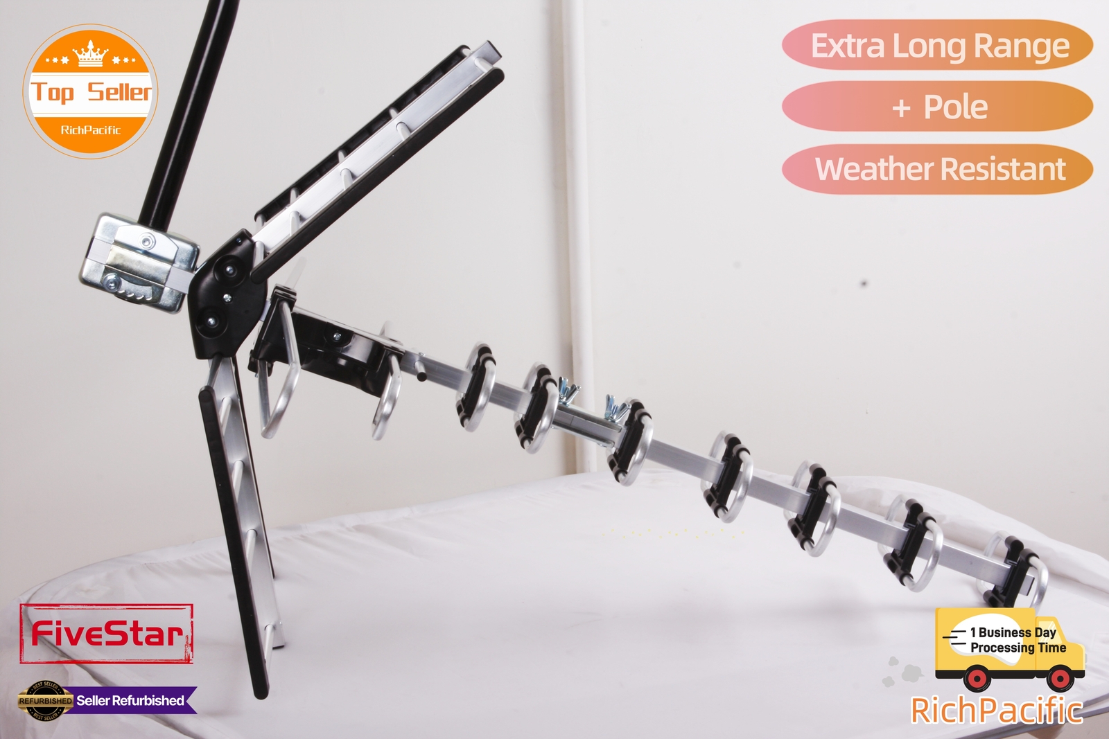 Newly upgraded VHF UHF 4K HDTV Antenna Outdoor 300 Miles Mounting Kit Included