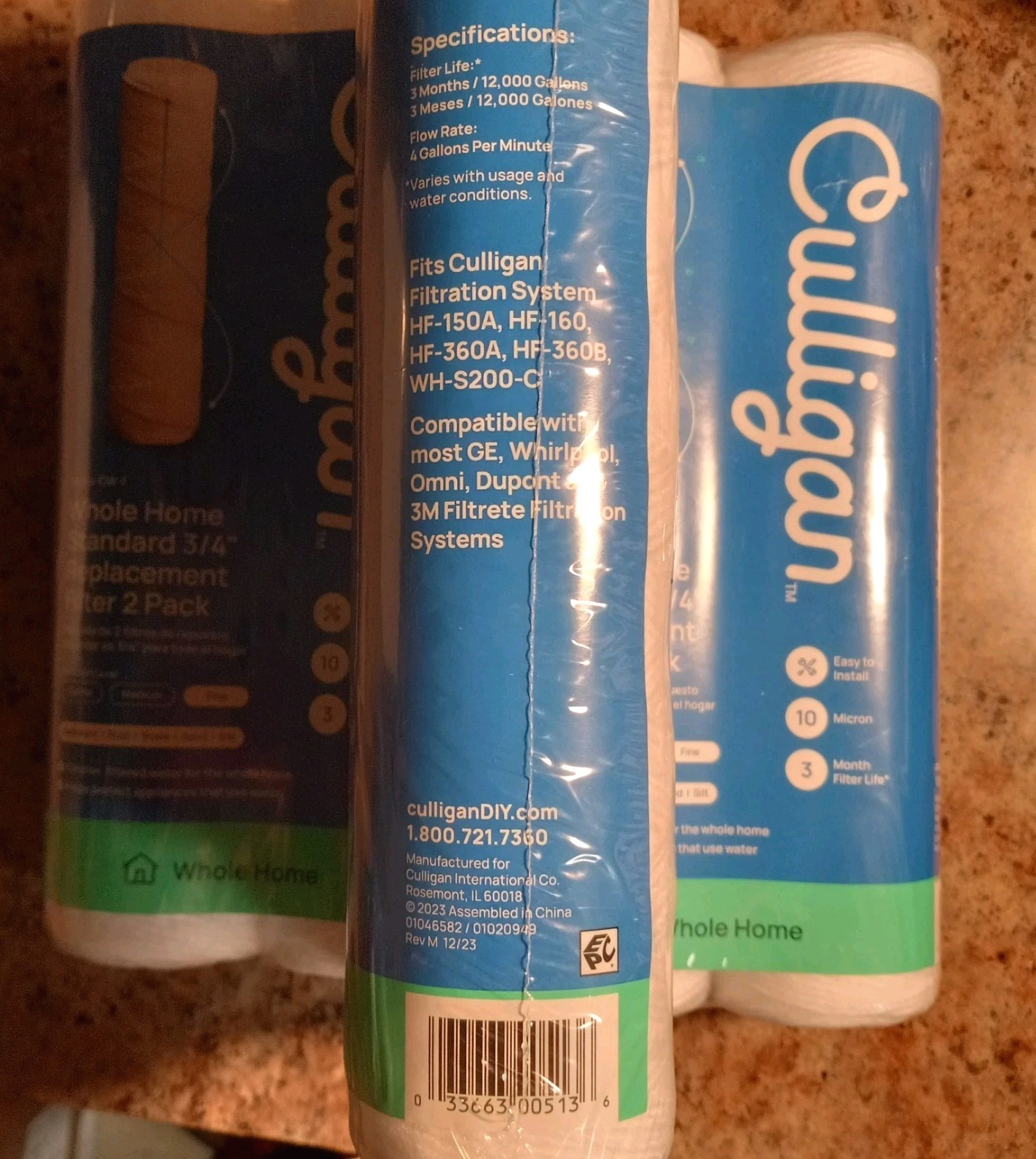Lot of 6! Culligan CW-F Whole House Fine 10 Micron Sediment Water Filters
