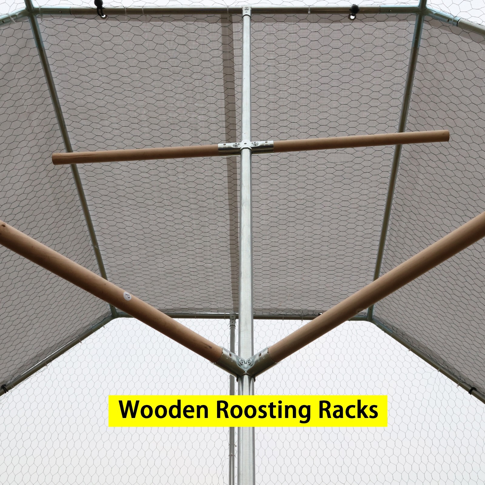 10x10ft Chicken Coop Run Cage Metal Hen House Playpen Enclosures w/Roosting Rack