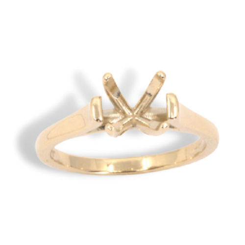 (4mm - 8mm) Round Cathedral Sterling Ring Setting (Ring Size 7)