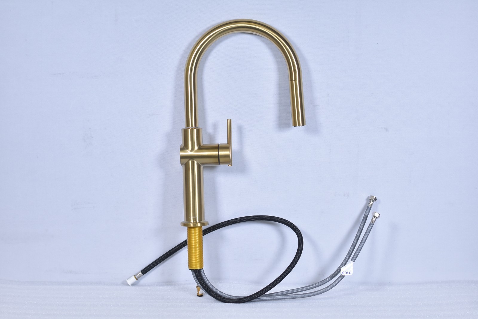 KOHLER K-22972 Crue Pull-down Kitchen Faucet w/ Sprayhead Brushed Moderne Brass