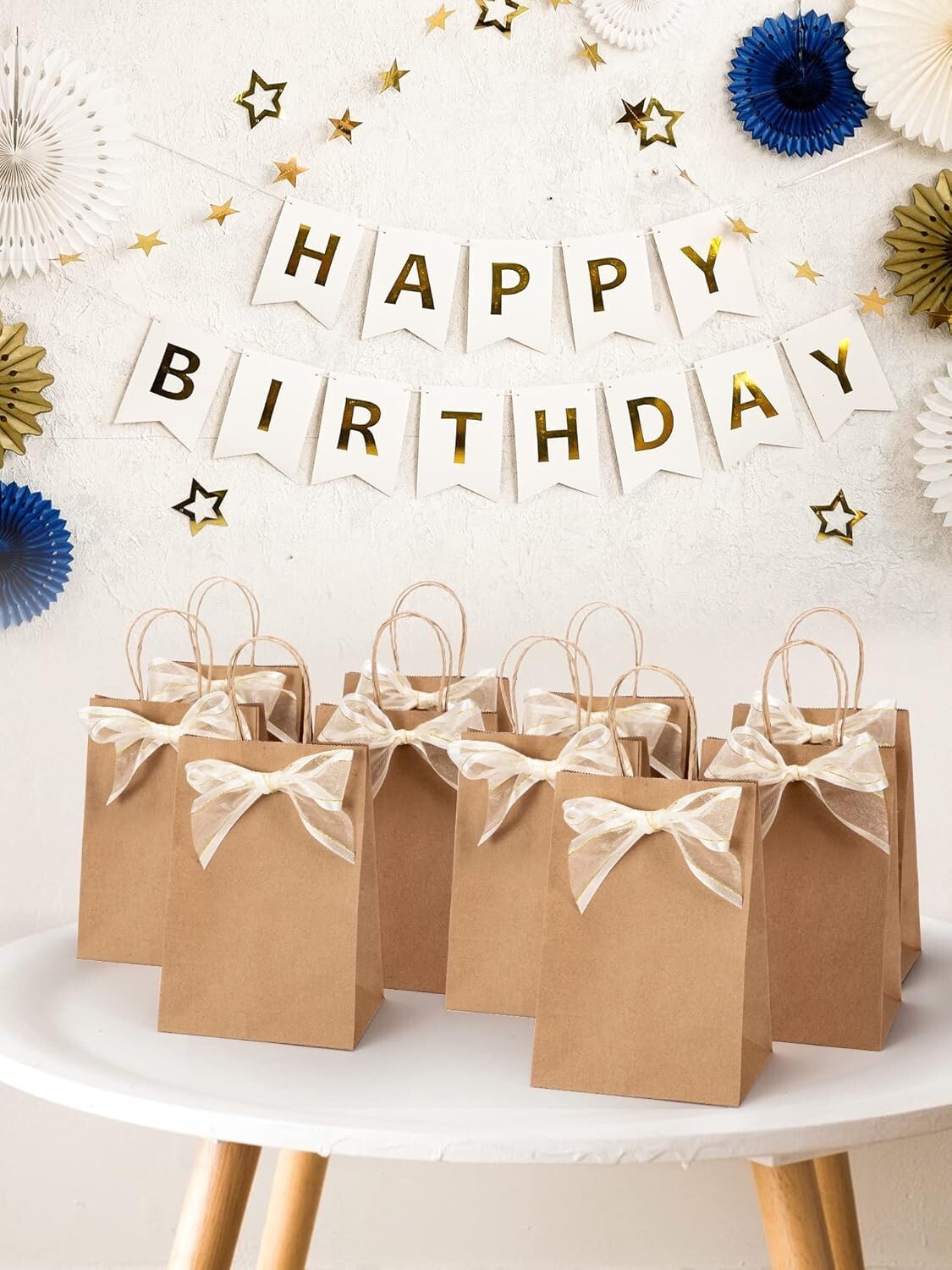 Kraft Paper Bags with Handles Party Shopping Gift Bags Bulk Brown White Black