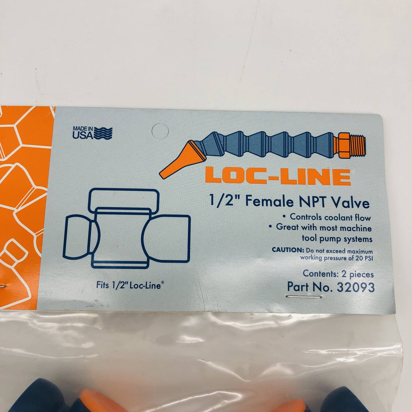 Loc-Line 32093 NPT Valve 1/2" Female Coolant Hose Component Acetal Copolymer 2pk