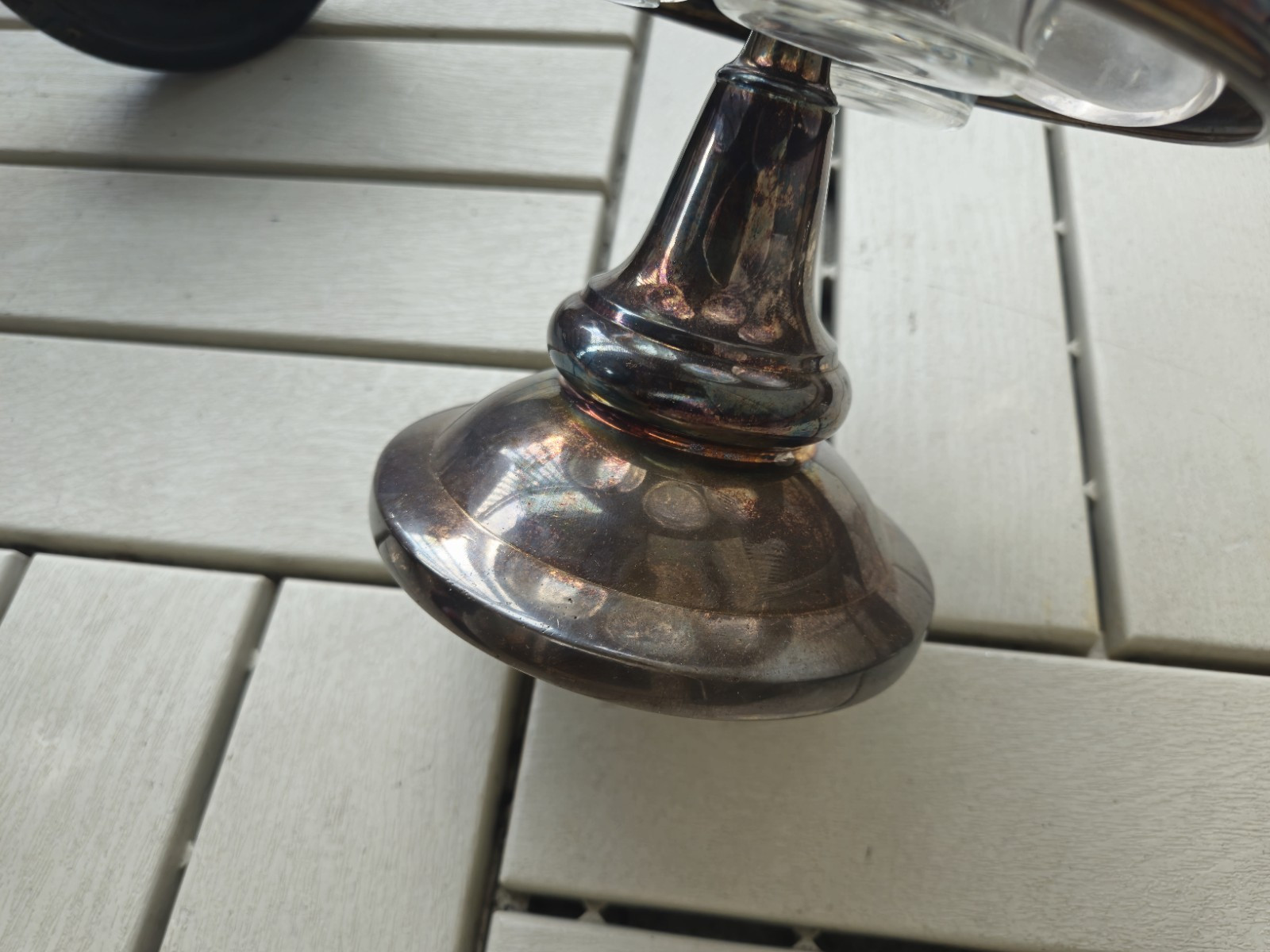 Antique Meriden Silverplate Condiment Cruet Set 5 Bottles Victorian