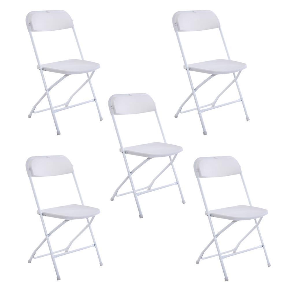 10 Pieces Commercial Plastic Folding Chairs Stackable Picnic Party Dining Seats