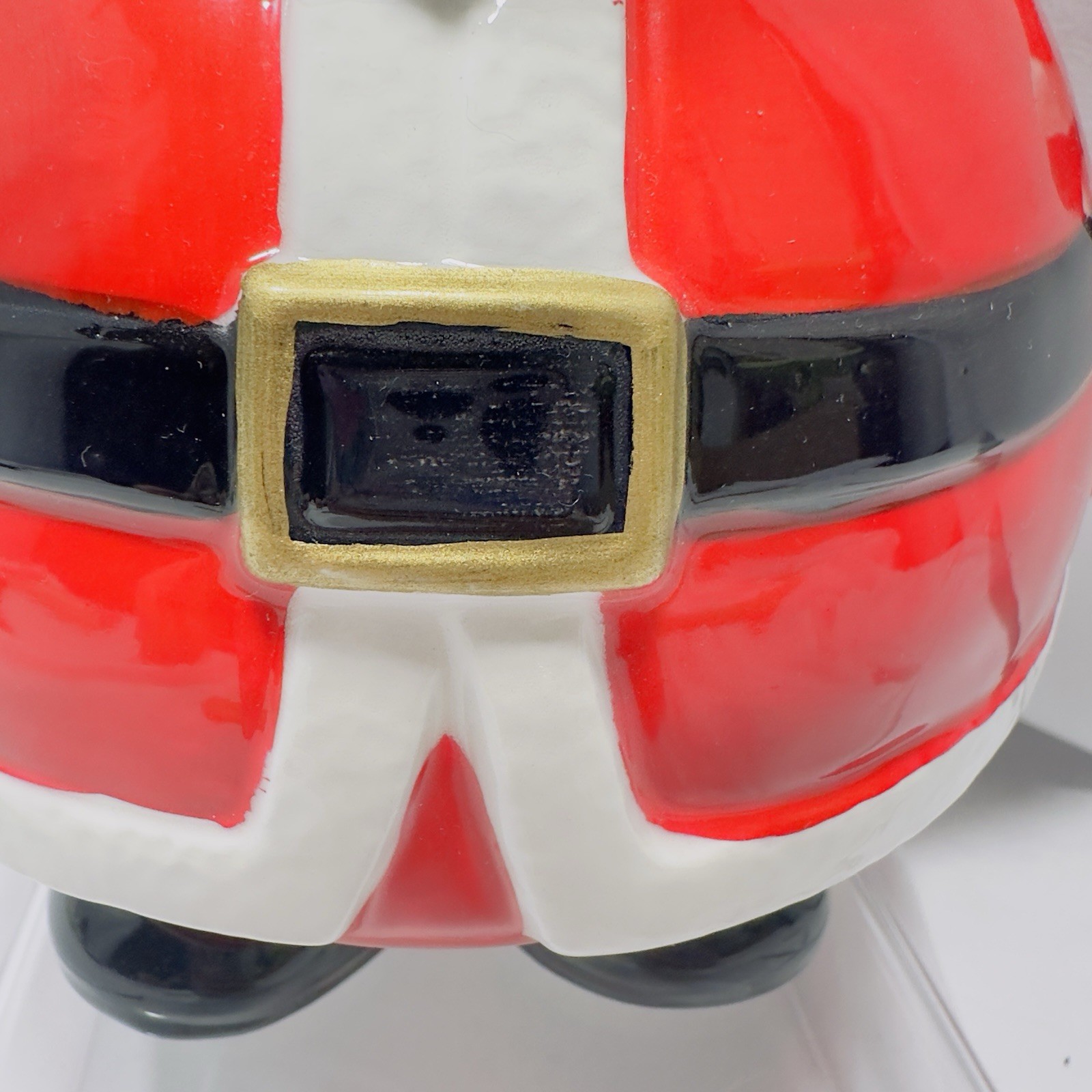 Omnibus OCI Painted Mr. Santa Claus Ceramic Teapot Christmas Tea Pot Candy Cane