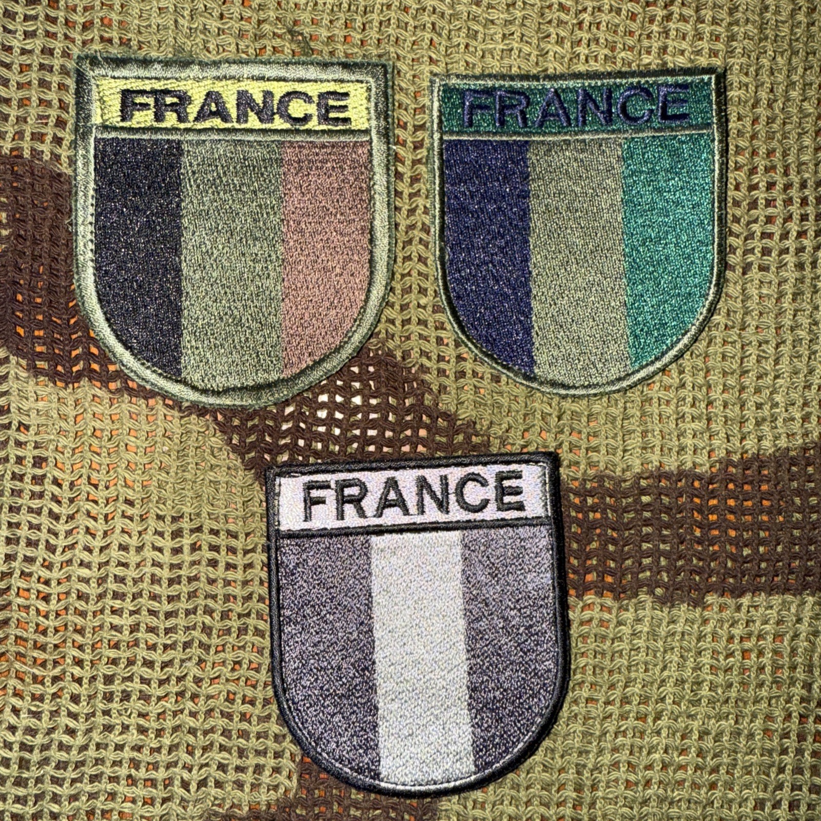 France French Military Pocket Sleeve Patch 3”, 3 Color Patches Including Subdued