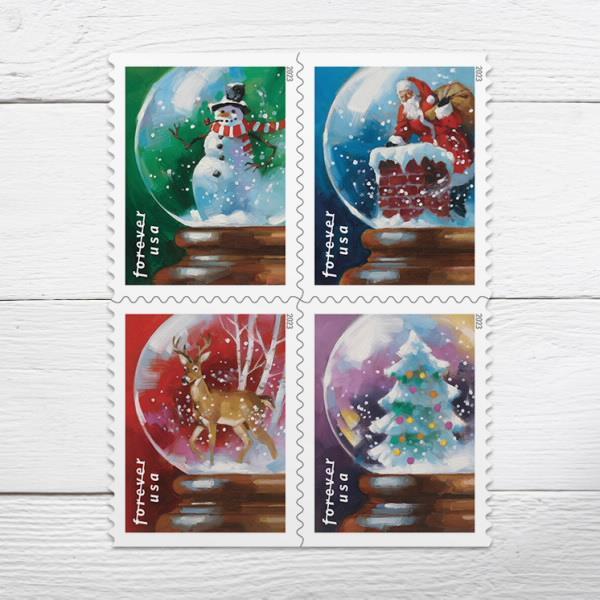 US Stamps SC#5816 - 5819 2023 Snow Globes Forever Stamps - Booklet of 20 - MNH