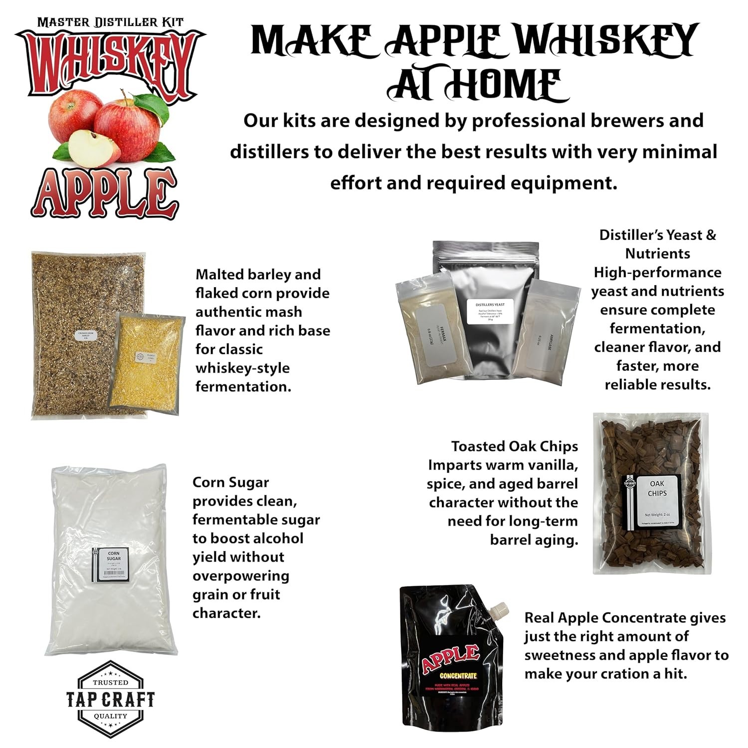 Apple Whiskey Recipe Mash Kit – Make Your Own Apple-Infused Whiskey at Home