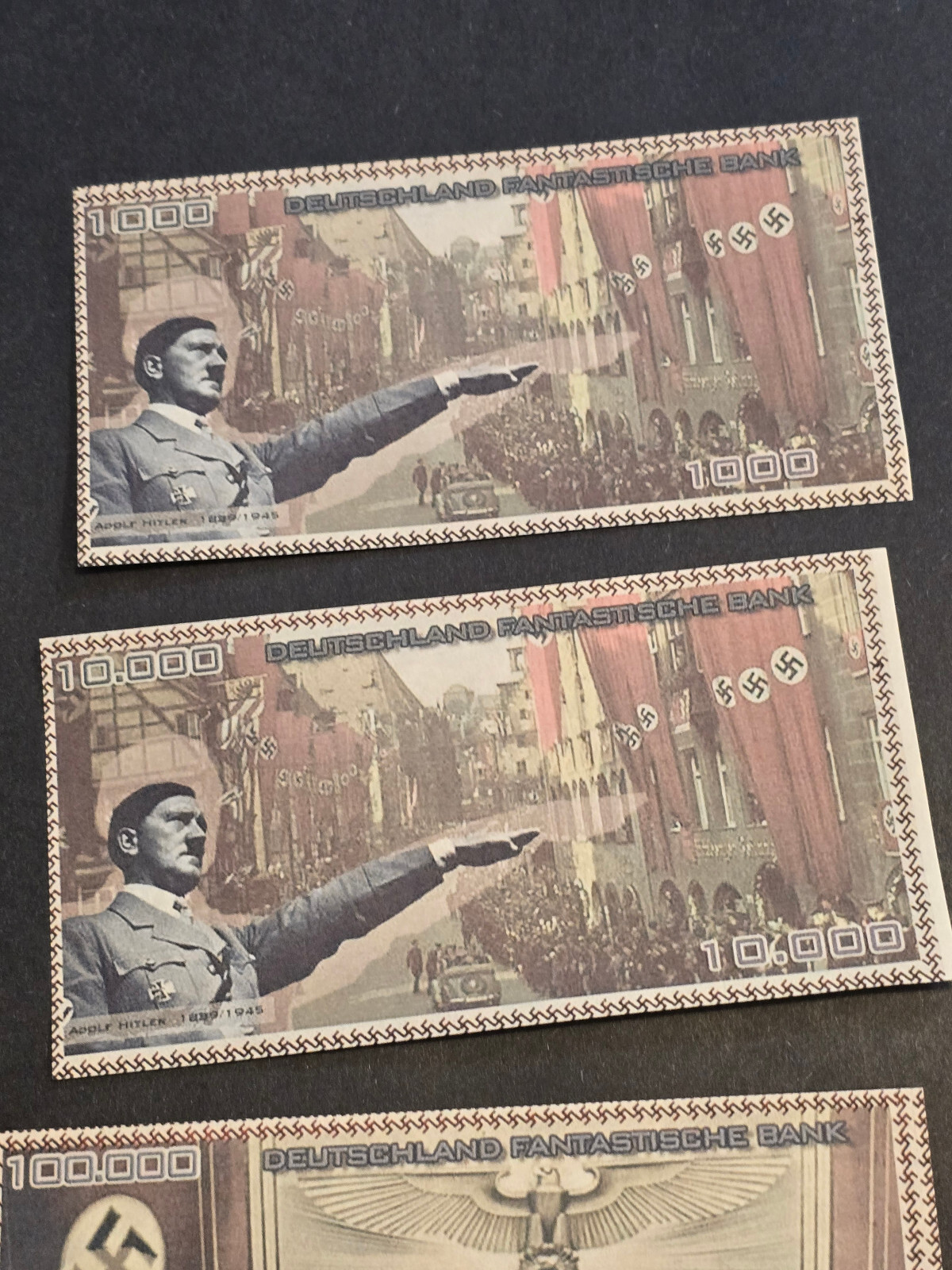 THIRD REICH NOVELTY CURRENCY Lot Adolf Hitler Banknotes Reichsbanknotes