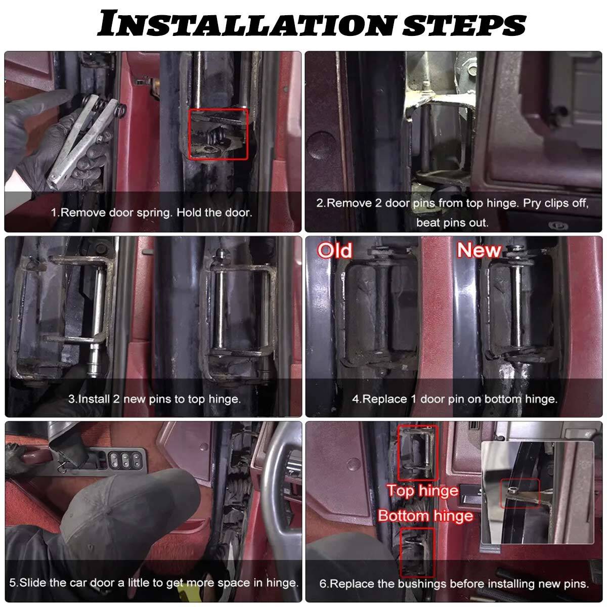 New Set Door Hinge Repair Kit For Chevy GMC Truck 88-98 for Suburban 92-99 Front