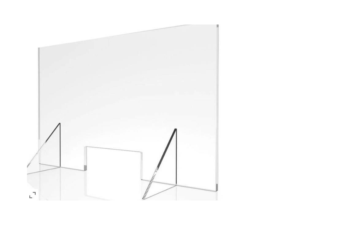 Sneeze Guard 24"W x 16"H Clear Germ Shield Protection Free Standing Desktop