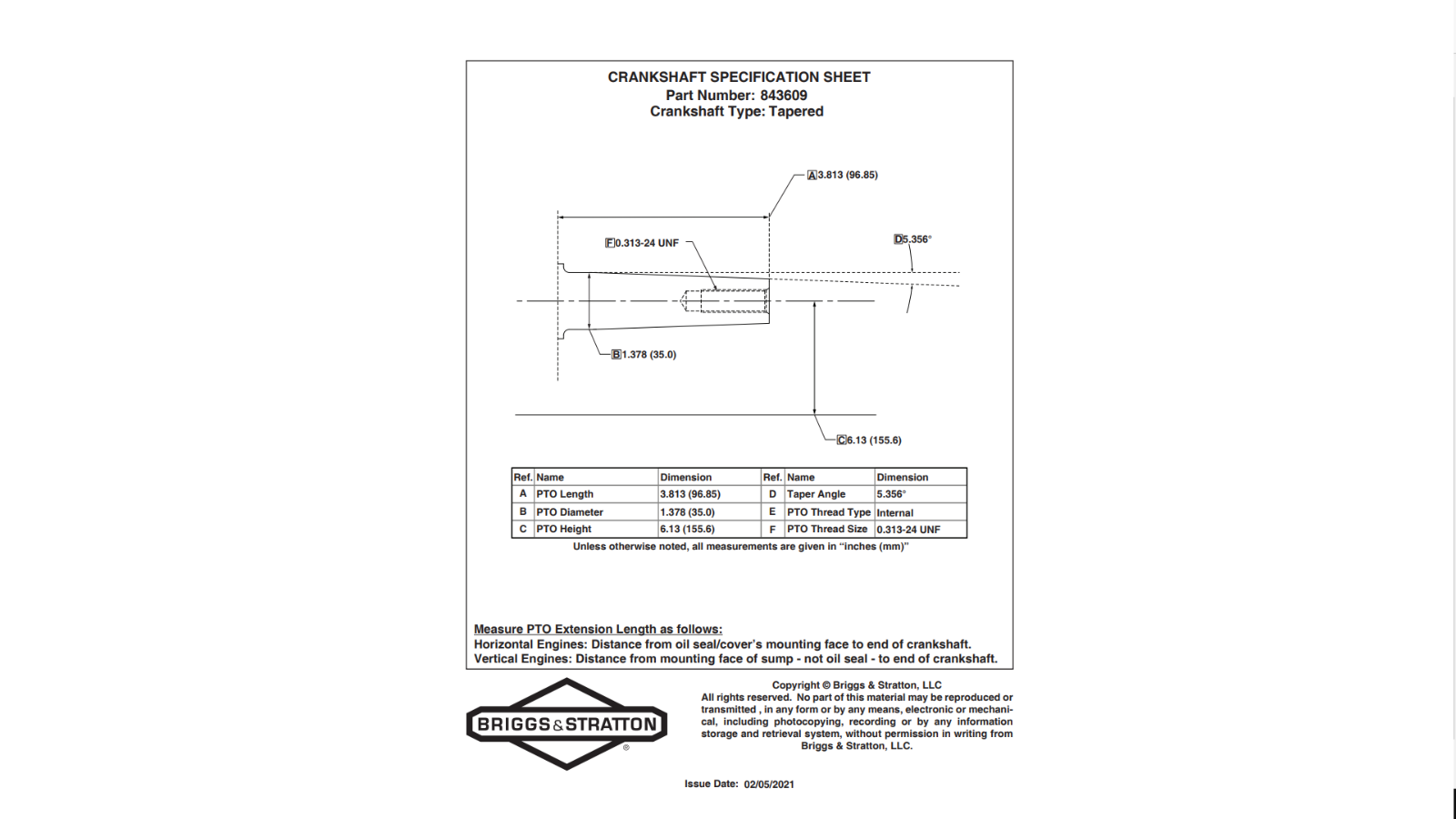 Crank shaft Adapter Taper to 1 1/8" In. 1/4 key Briggs & Stratton Vanguard 37hp