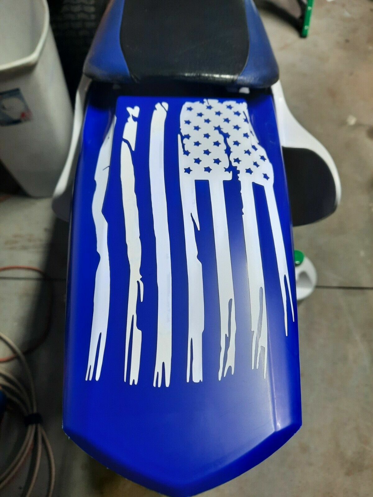 Distressed Tattered American Flag Vinyl Decal Sticker | Ripped Torn USA SET of 2