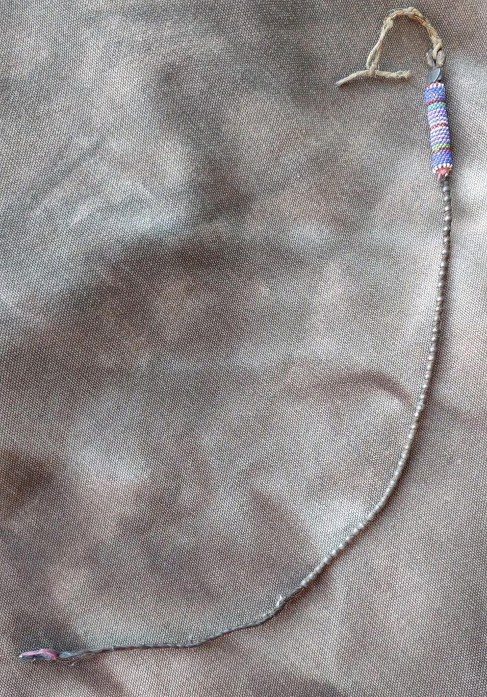 Kiowa Hair Drop Antique Native American Beaded Hair Ornament Braid Drop 1870