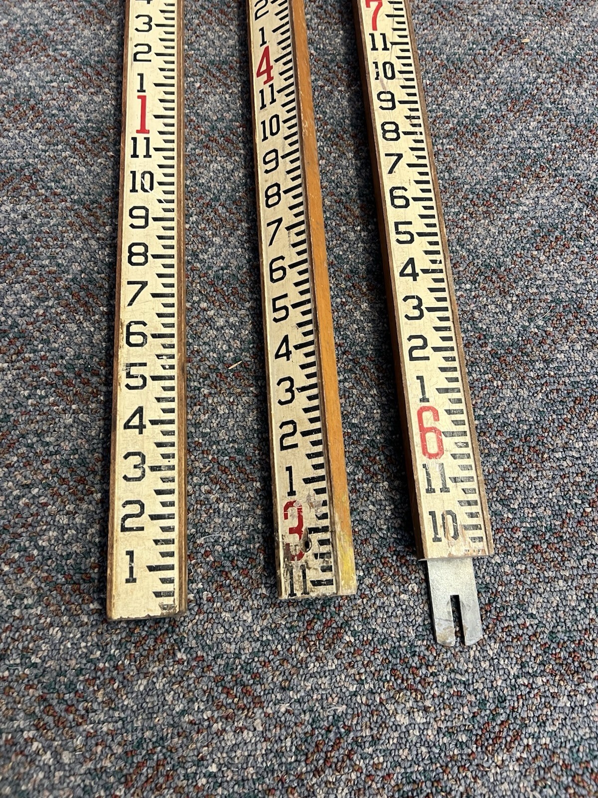 Vintage Wood Measuring Stick rule survey grade rod extending story pole transit