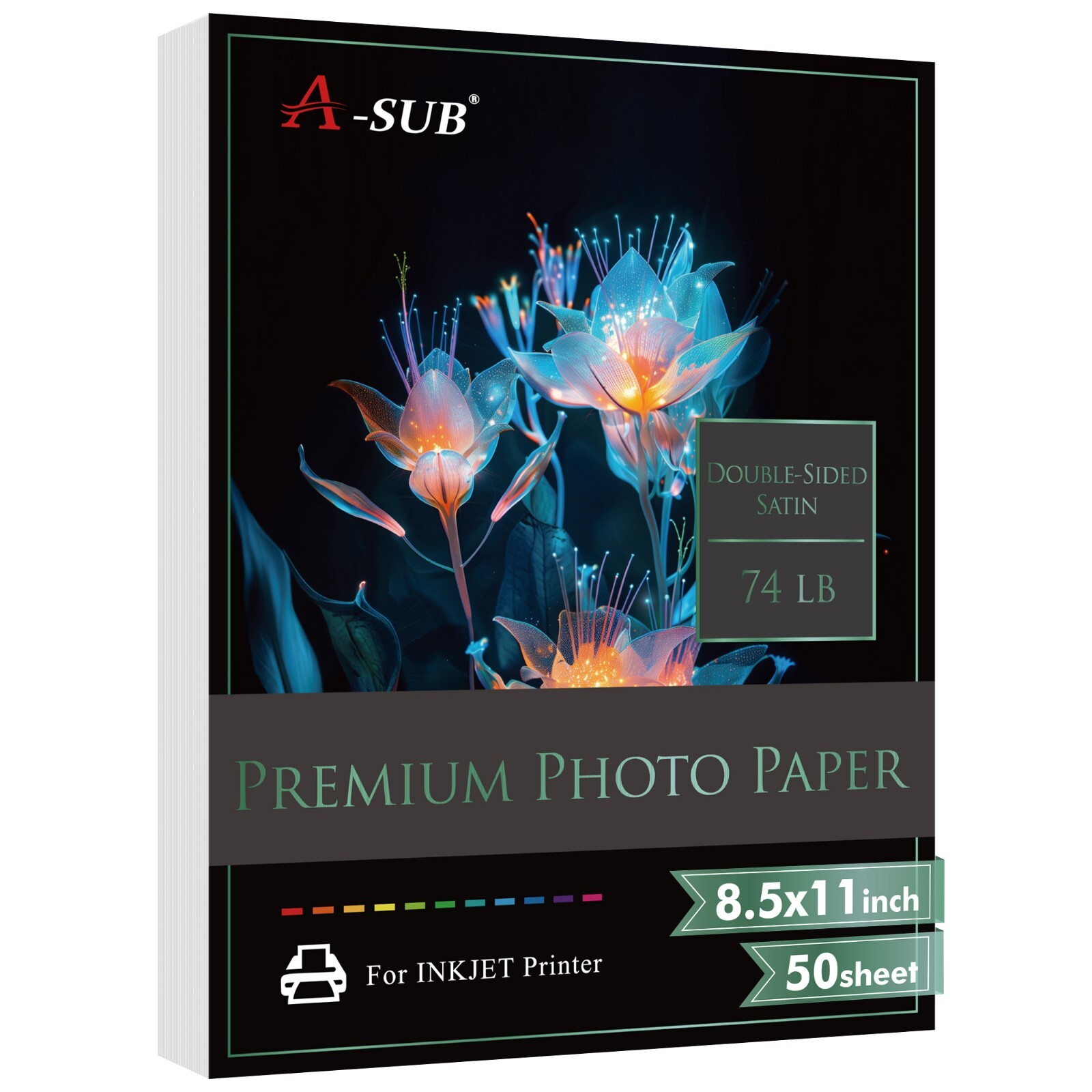 Lot A-SUB Premium 74lb Double-Sided Satin Photo Paper 8.5x11, 11x17 280g Inkjet