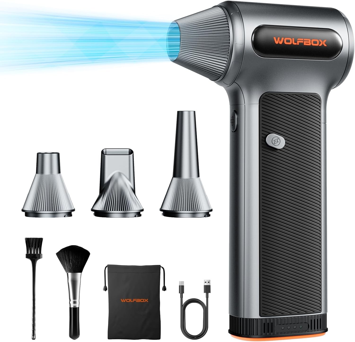 WOLFBOX Handheld MF200 Electric Air Duster with Removable Battery Mini Blower