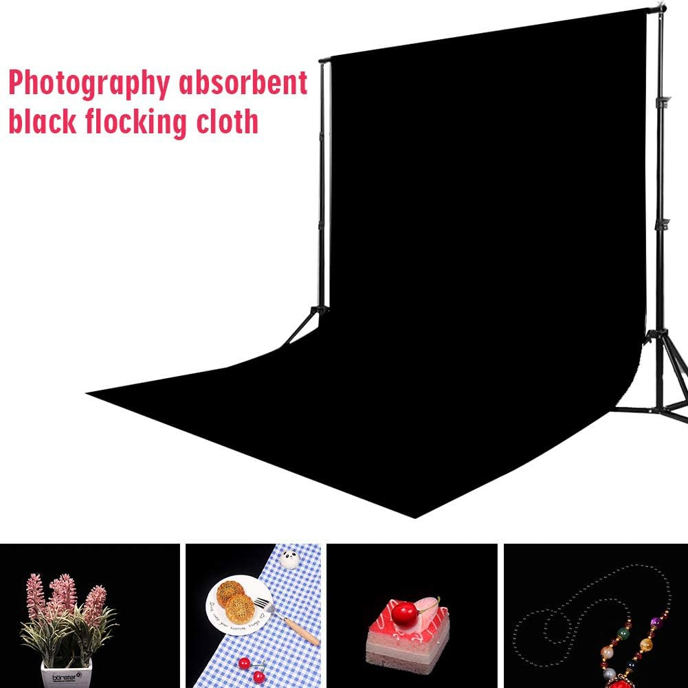 Black Velvet Photography Backdrop,Light Absorbing Non Reflective Solid Professio
