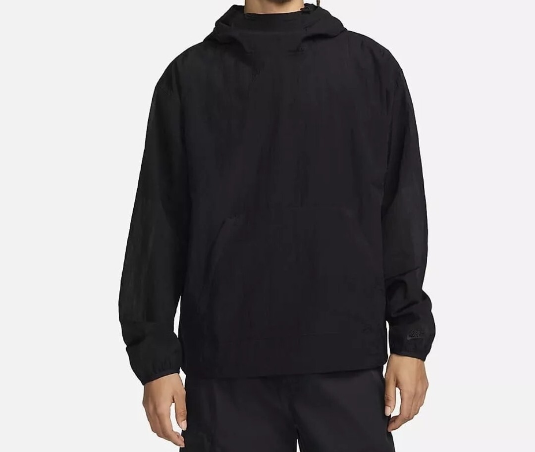 Medium Nike Sportswear Tech Pack Hooded Woven Black Jacket FN2632-010 Pullover