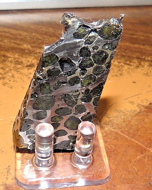 46 gm SERICHO pallasite Meteorite slice wedge shape from Kenya std olivine JAL