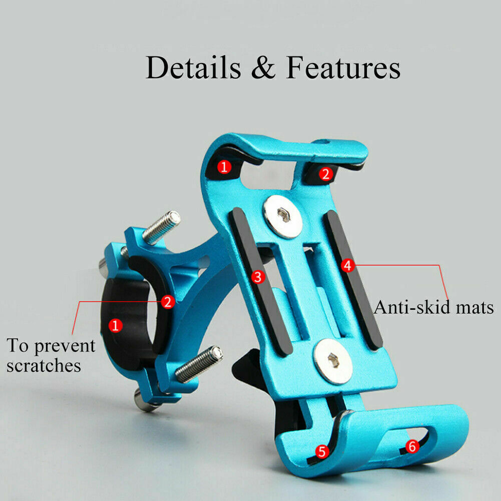 360° Aluminum Bike Motorcycle Stand Handlebar Mount Bicycle Cell Phone Holder