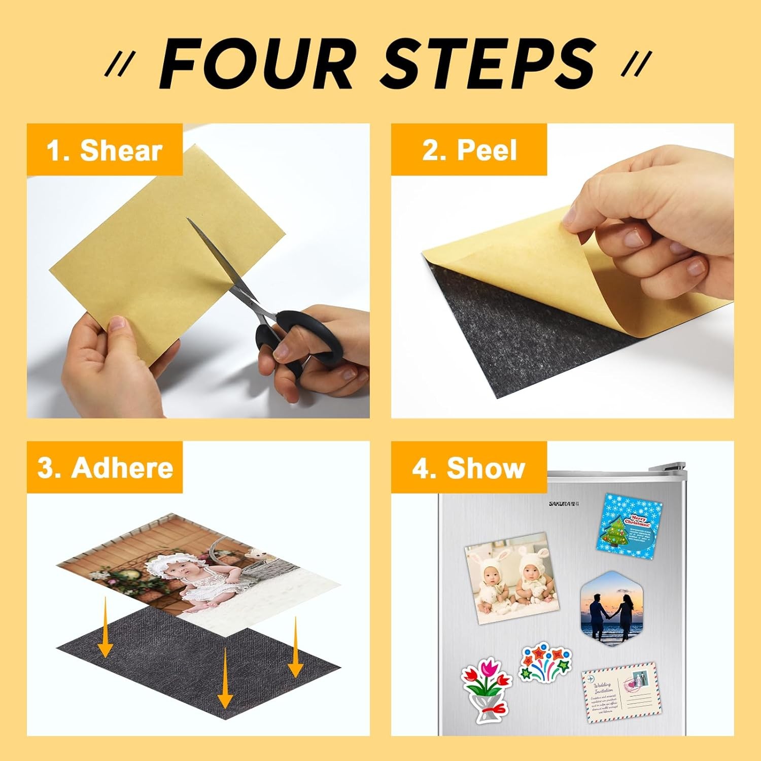 6X8 Inches Magnetic Sheet with Adhesive Backing,Magnet Paper Sheets for Classroo