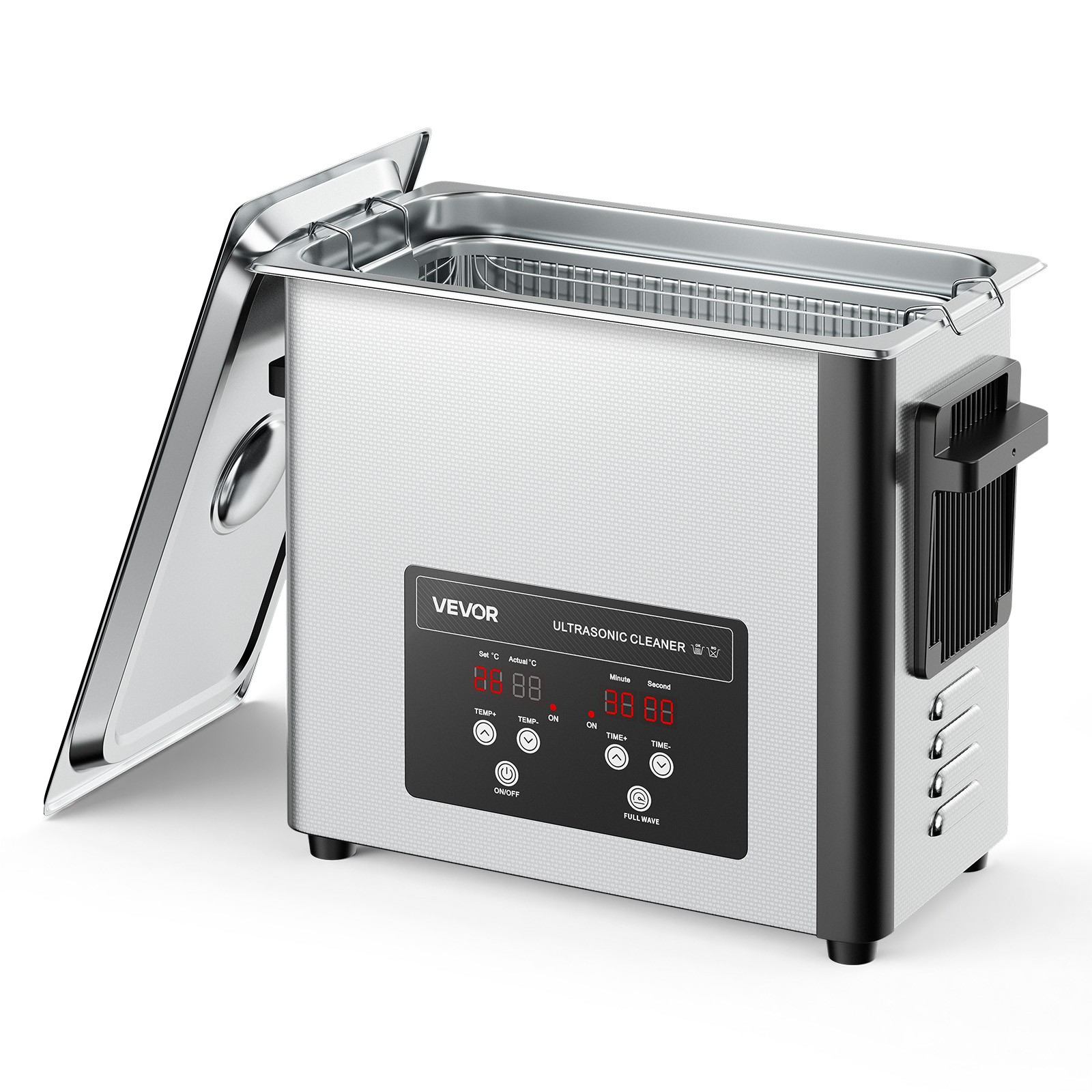 VEVOR 6L Ultrasonic Cleaner Machine with Cleaning Basket & Digital Display 120W