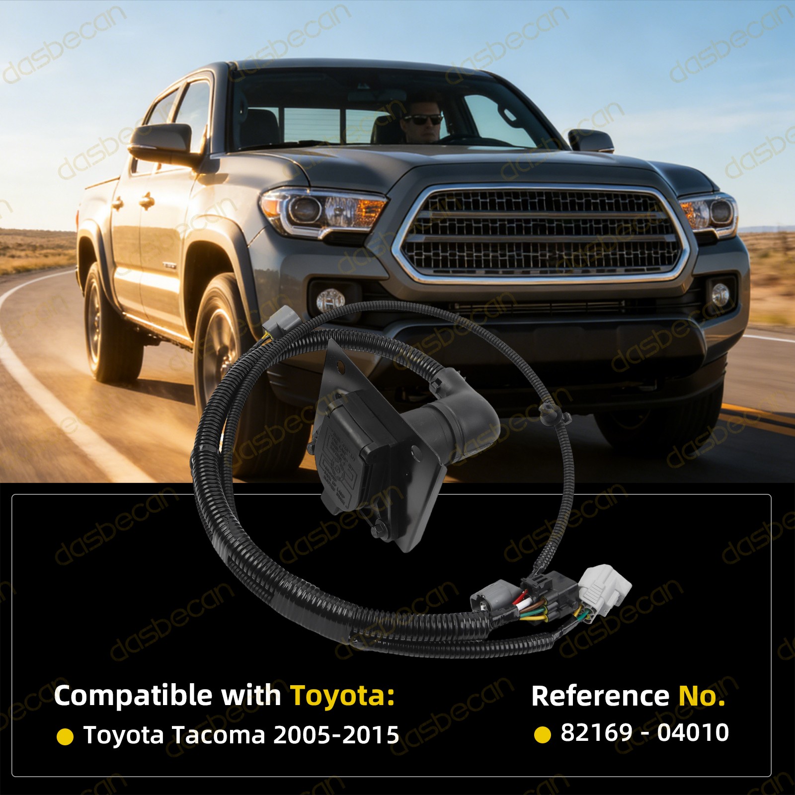 Trailer Tow Hitch Wiring Harness 7pin For Toyota Tacoma 2005-2015 82169-04010