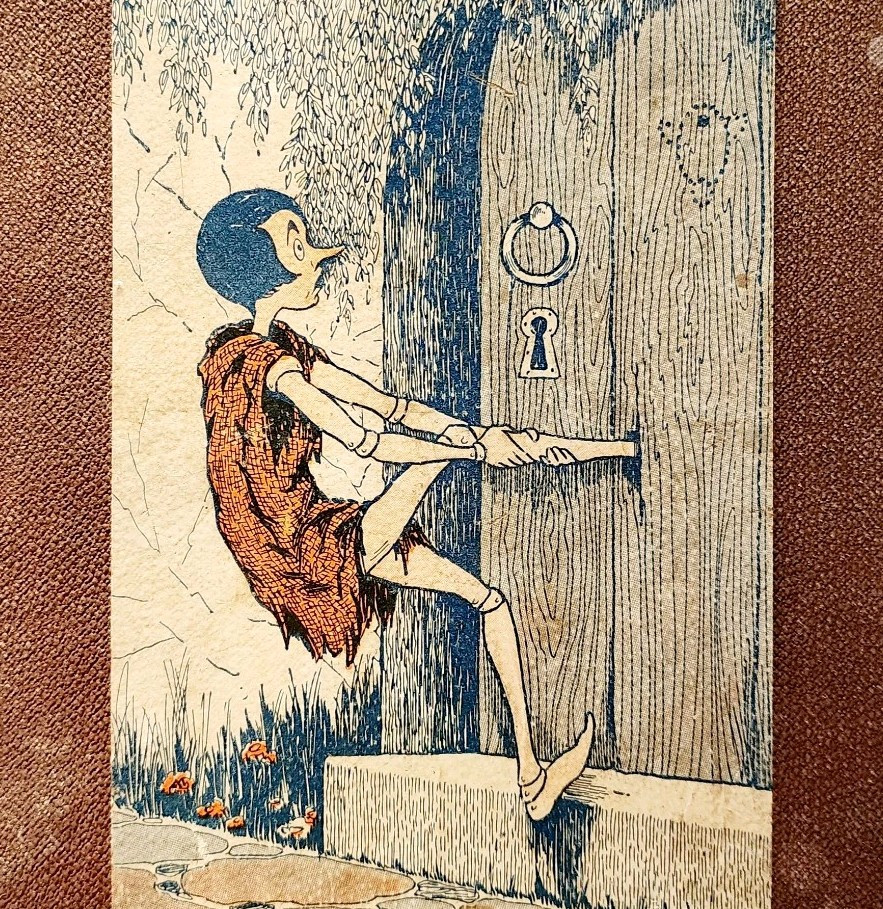 1927 Violet Moore Higgins Pinocchio Book COVER ONLY Art Craft Piece DWSS12