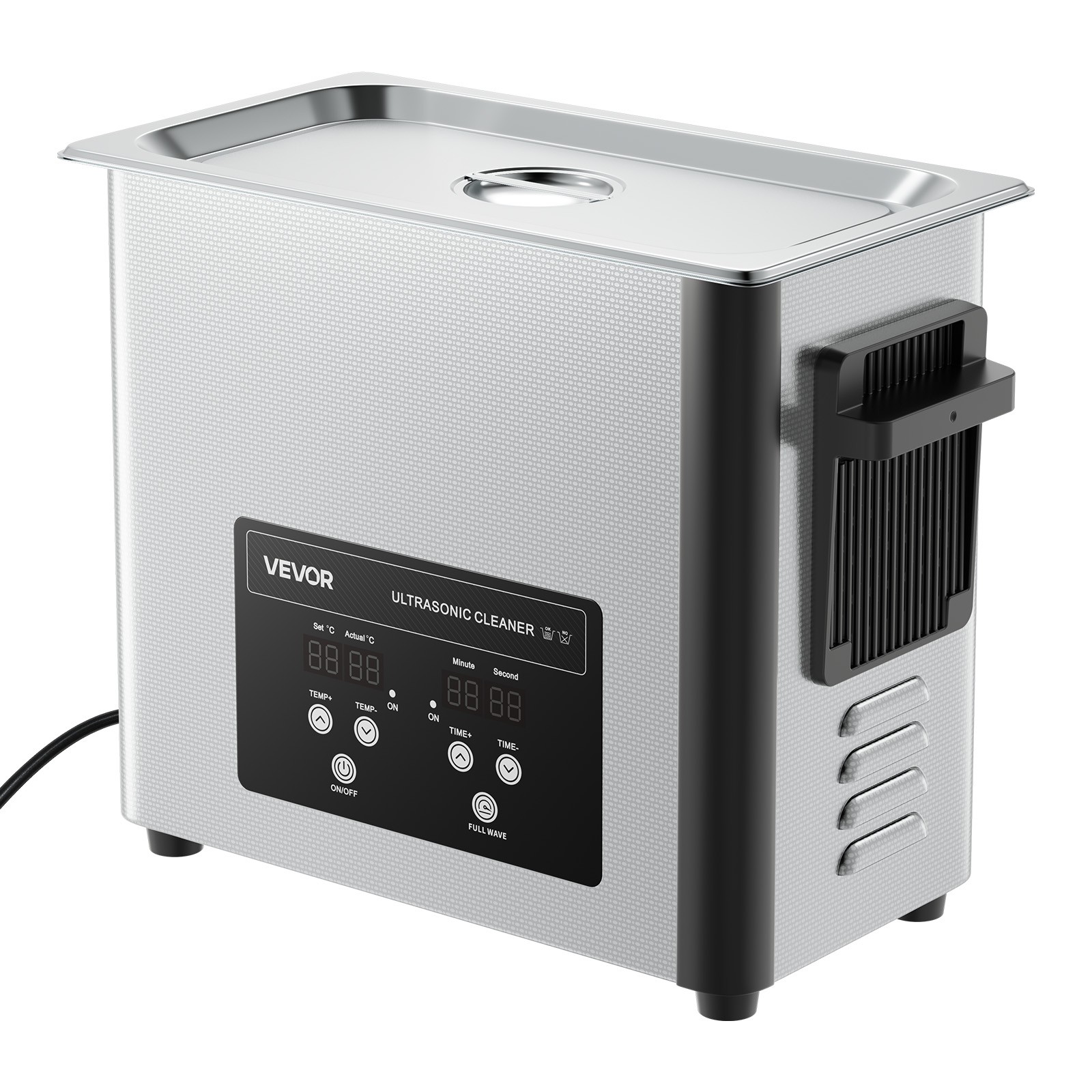 VEVOR 6L Ultrasonic Cleaner Machine with Cleaning Basket & Digital Display 120W