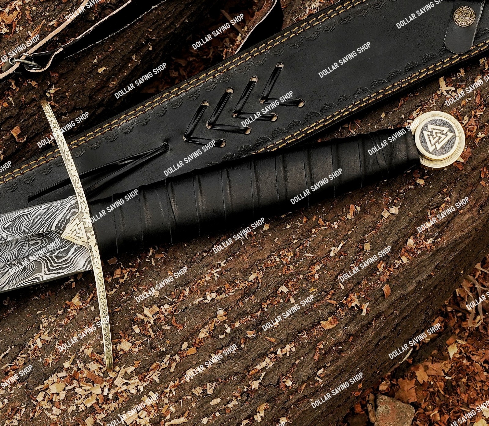 Damascus Steel Viking, Einherjar Blade of Valhalla / Norse Inspired long sword.