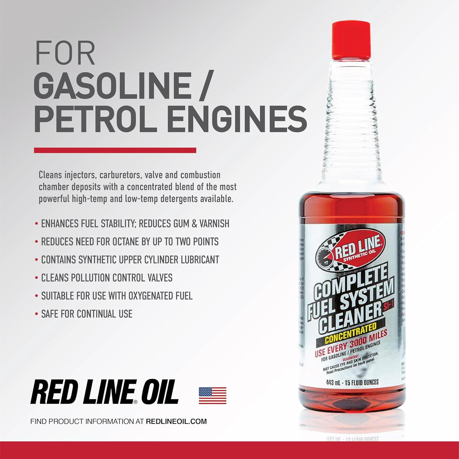Red Line 60103 SI-1 Complete Fuel System Cleaner, 15oz Bottles, 4 Pack