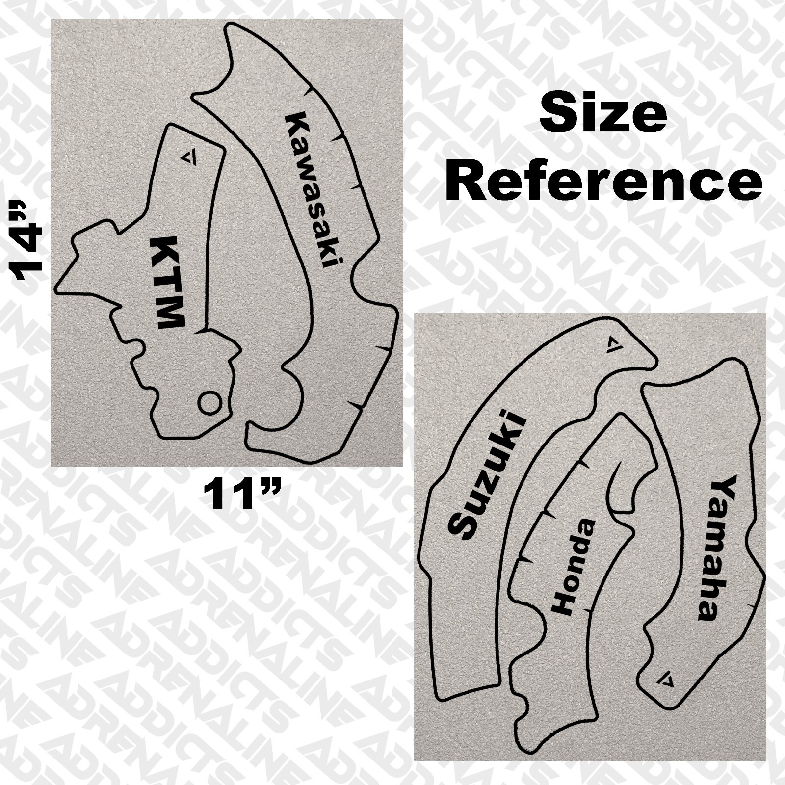 Gray Rubberized HIGH TACK Dirt Bike Grip Tape Material │ 14" x 11" Blank Sheet