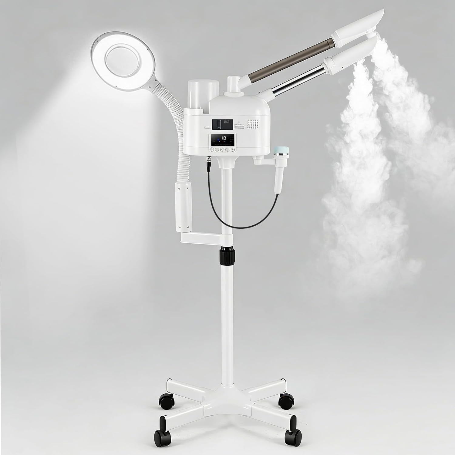 4IN1 Hot/Cold Facial Steamer 5X LED Magnifying Lamp Spa Beauty Skin Care Machine