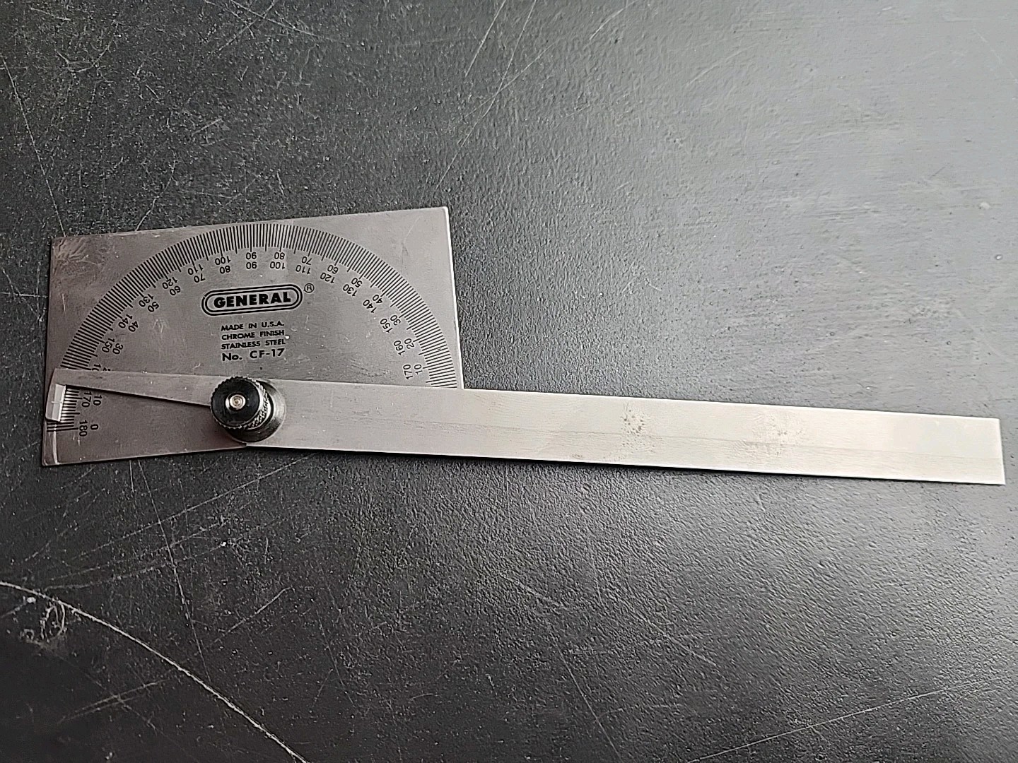 General USA CF-17 Angle Finder Protractor 0-180 Degrees Stainless Steel