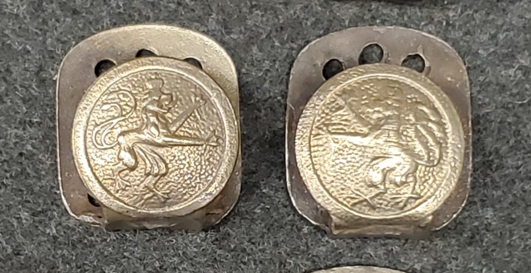 WWI Bavarian Lion coat hooks(ramps) Brass finish, unpainted sold in pairs