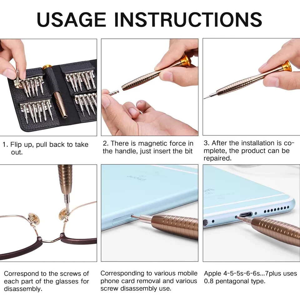 25 in 1 Precision Screwdriver Set Plum Blade Computer Repair