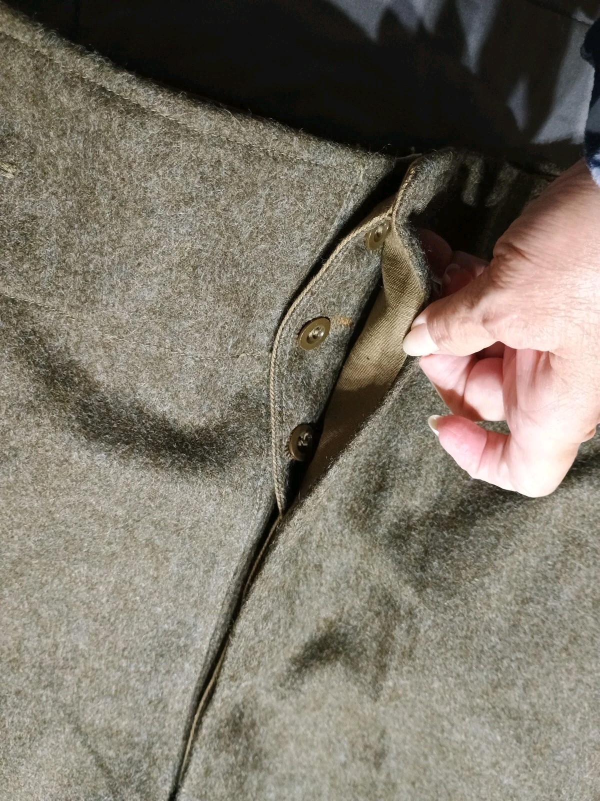 VTG French Army Green Wool Field Pants 1953 Francois Heynen Vestimentaire No 14