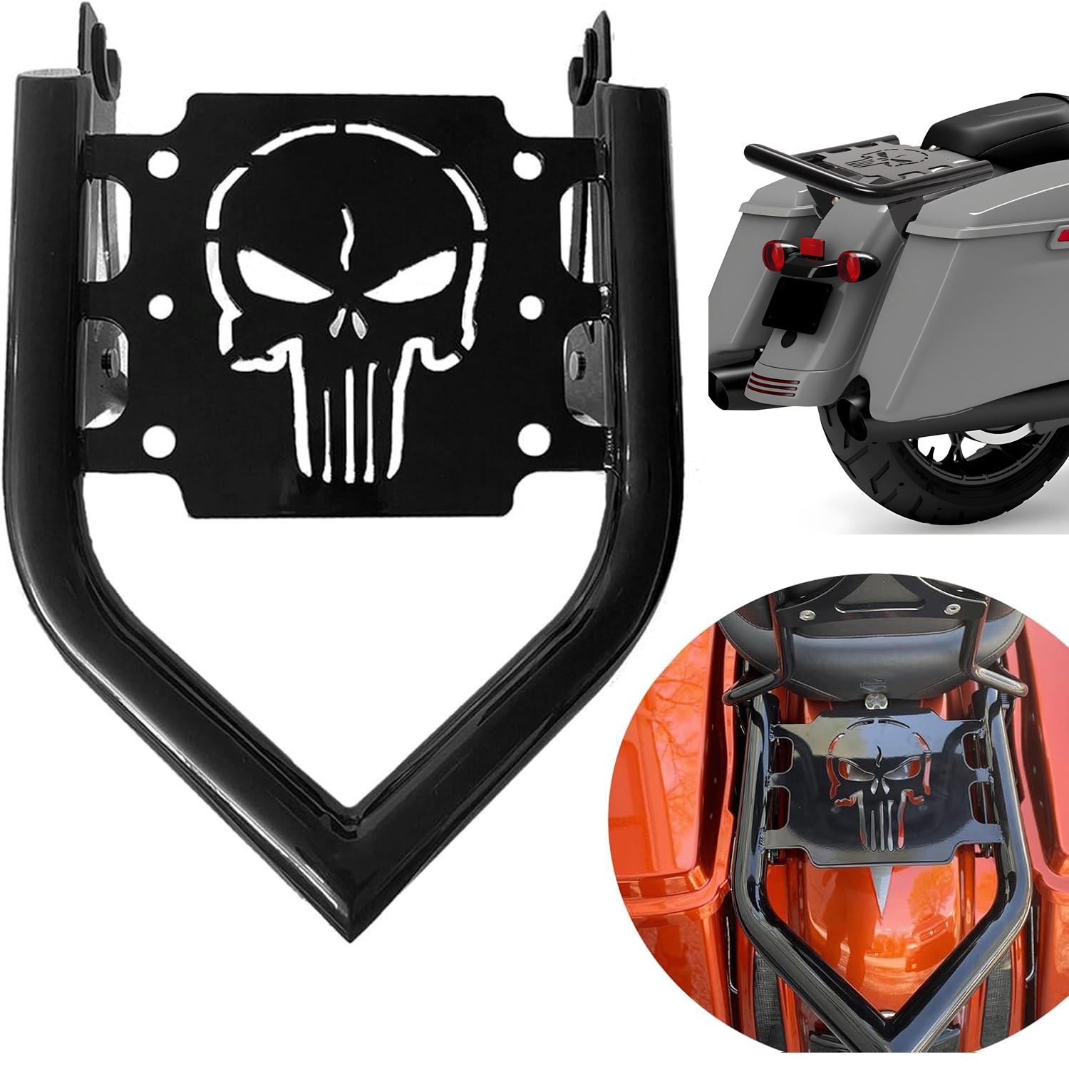 For 09-2025 Harley Touring Road King Glide Custom Two-Up Detachable Luggage Rack