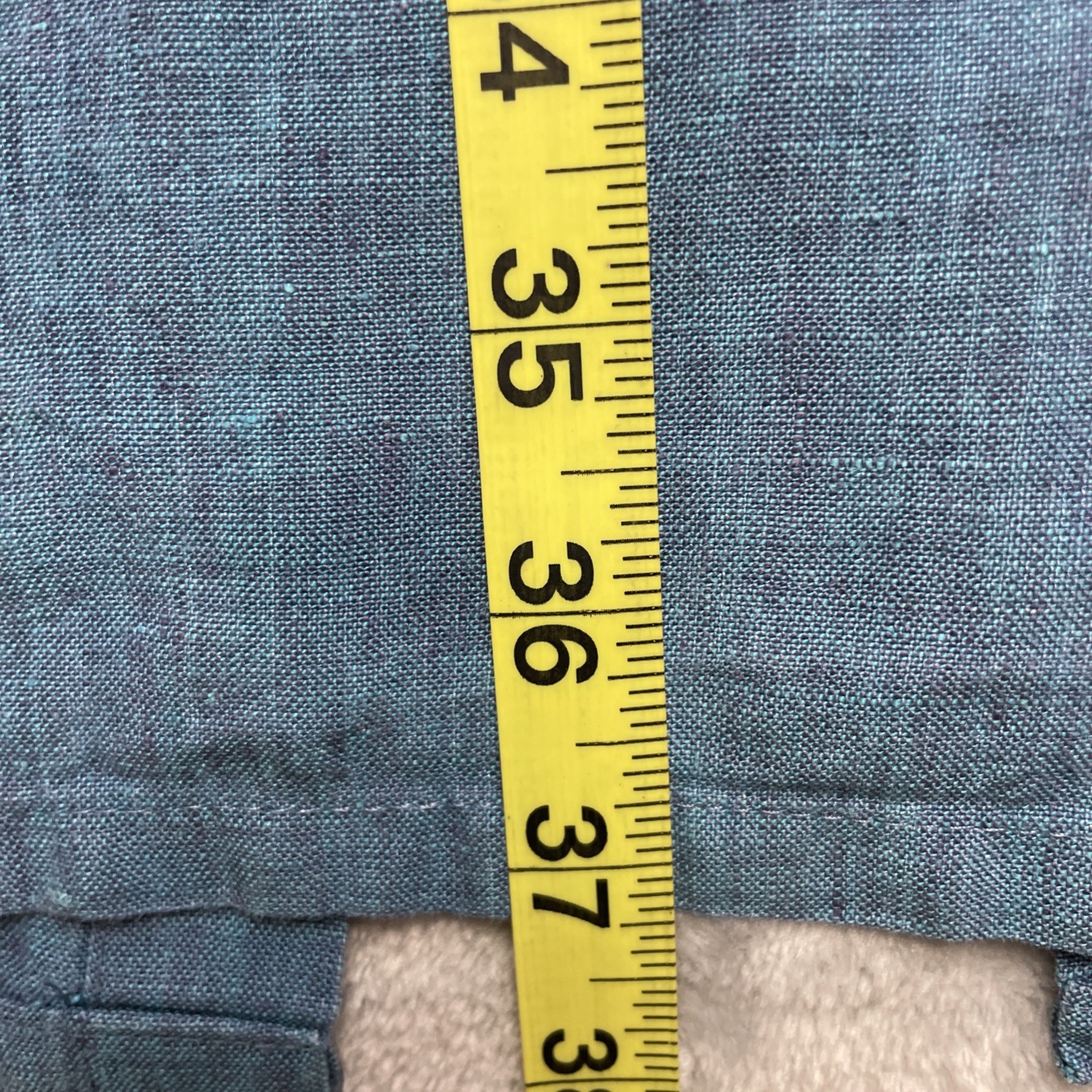 Vintage Timbuktu Station Womens 100% Linen Skirt 1/M Blue Pockets Pull On Maxi