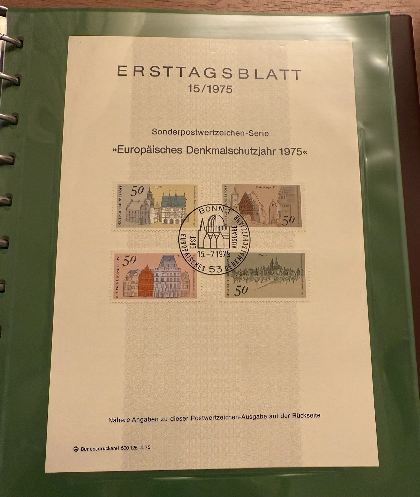 Lot Of 76 German ERSTTAGSBLATT Sonderpostwertzeichen Stamp Sheets 1974-1977 RARE