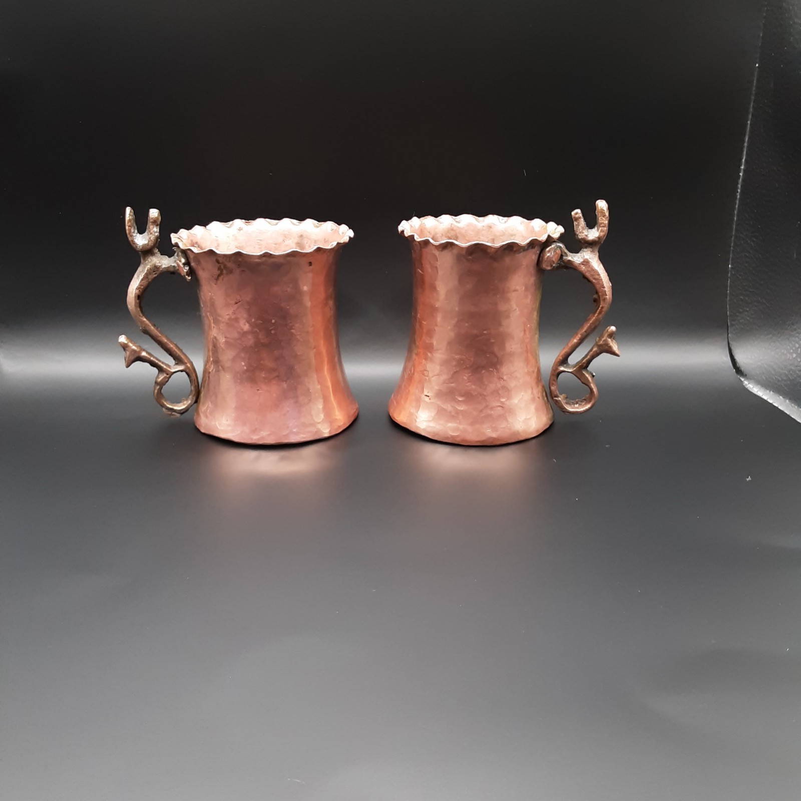 Copper Beer Mugs Handcrafted Moscow Mule Cups Set of 2