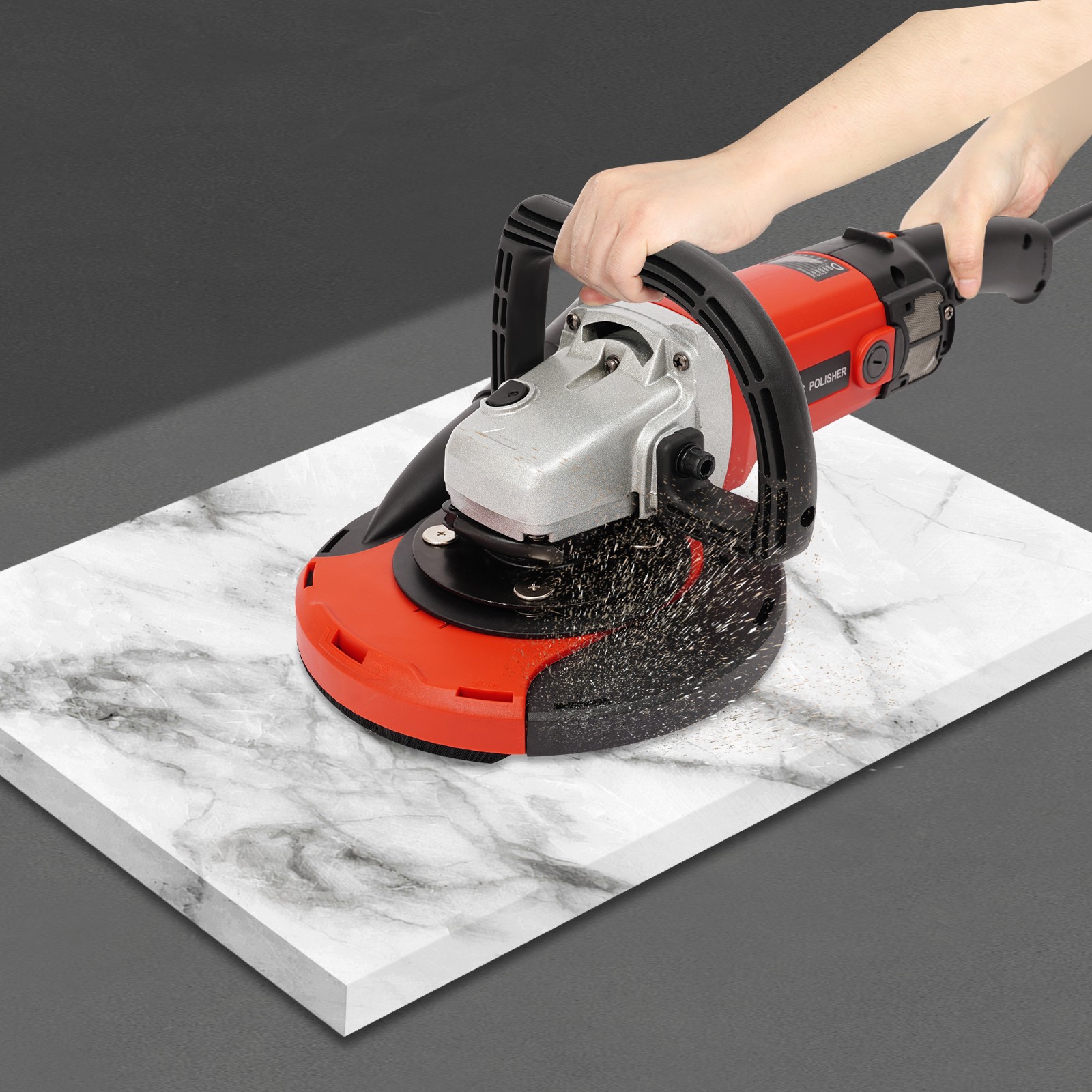 Handhold Concrete Grinder Adjustable Grinding Machine with Dust Extraction Port